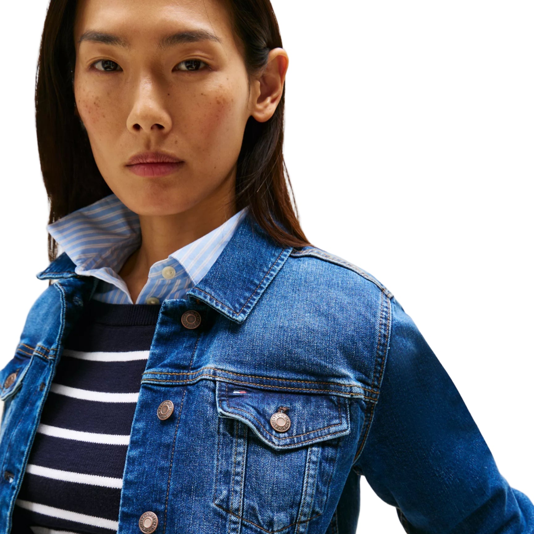 Slim Fit Dark Wash Stretch-Denim Jacket