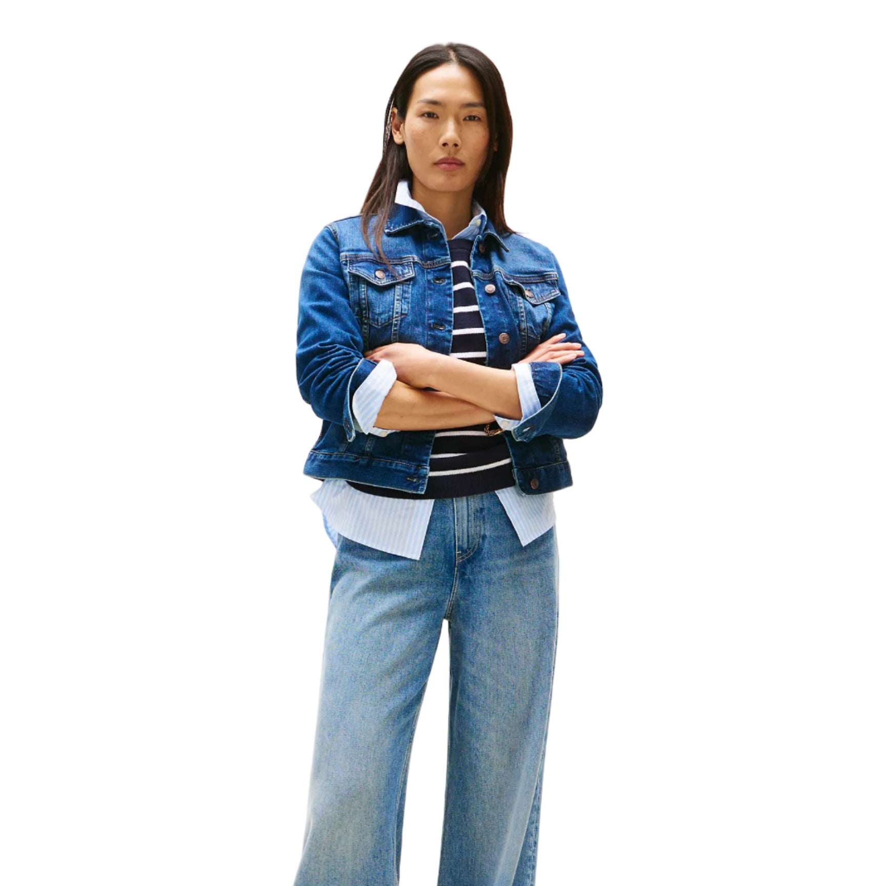 Slim Fit Dark Wash Stretch-Denim Jacket