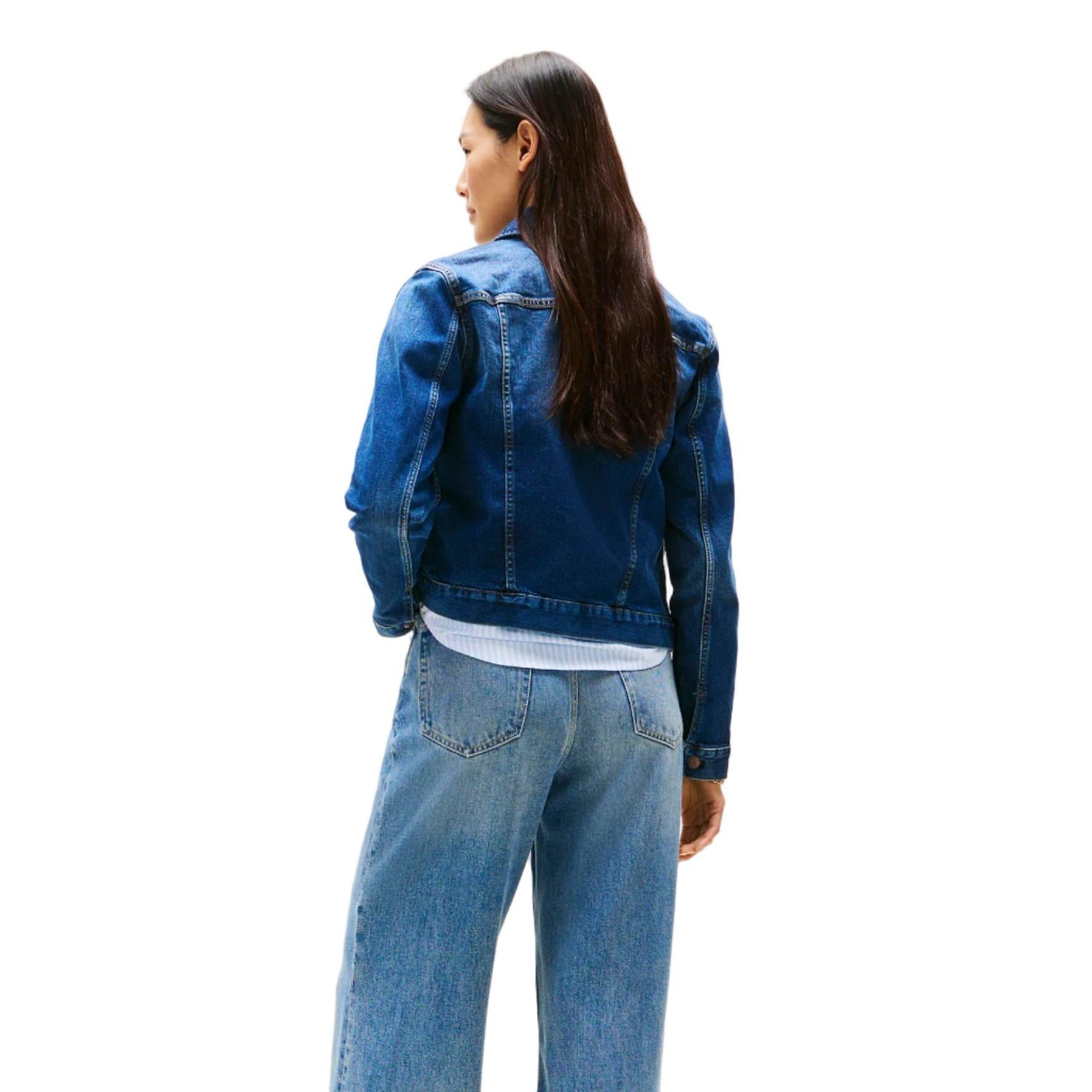 Slim Fit Dark Wash Stretch-Denim Jacket