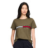 Tommy Hilfiger Embroidered Flag Stripe Logo T-Shirt Army Green