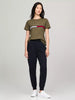 Tommy Hilfiger Embroidered Flag Stripe Logo T-Shirt Army Green