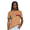 Tommy Hilfiger Embroidered Flag Stripe Logo T-Shirt Golden Rays