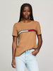 Tommy Hilfiger Embroidered Flag Stripe Logo T-Shirt Golden Rays