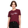 Tommy Hilfiger Embroidered Signature Crewneck T-Shirt Deep Rouge