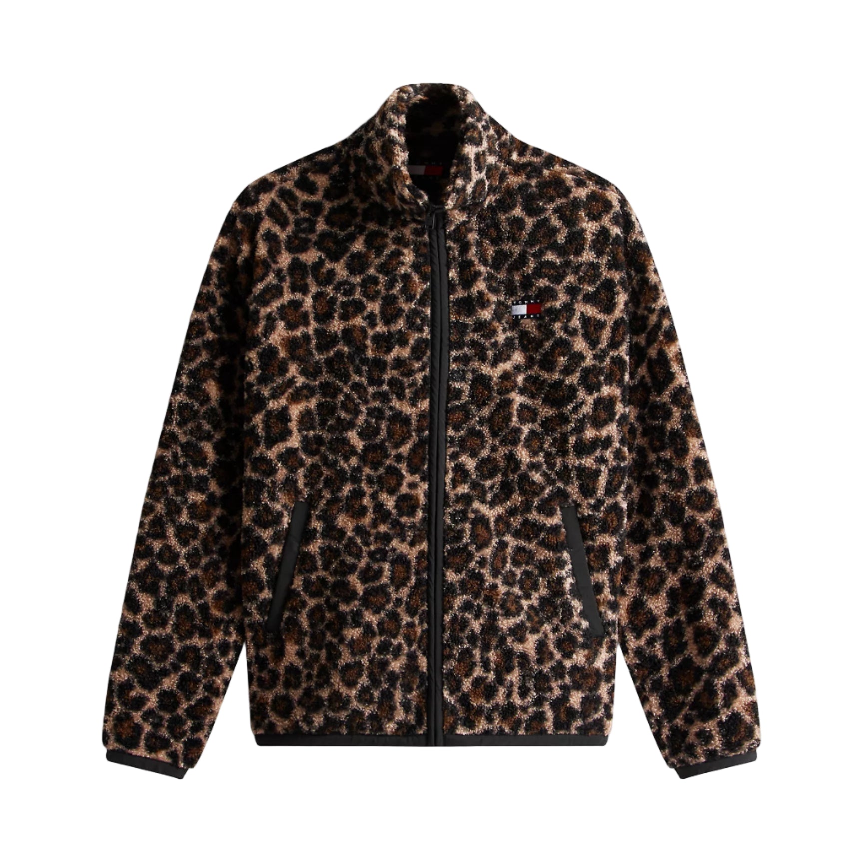 Tommy Jeans Teddy Fleece Zip Jacket Leopard