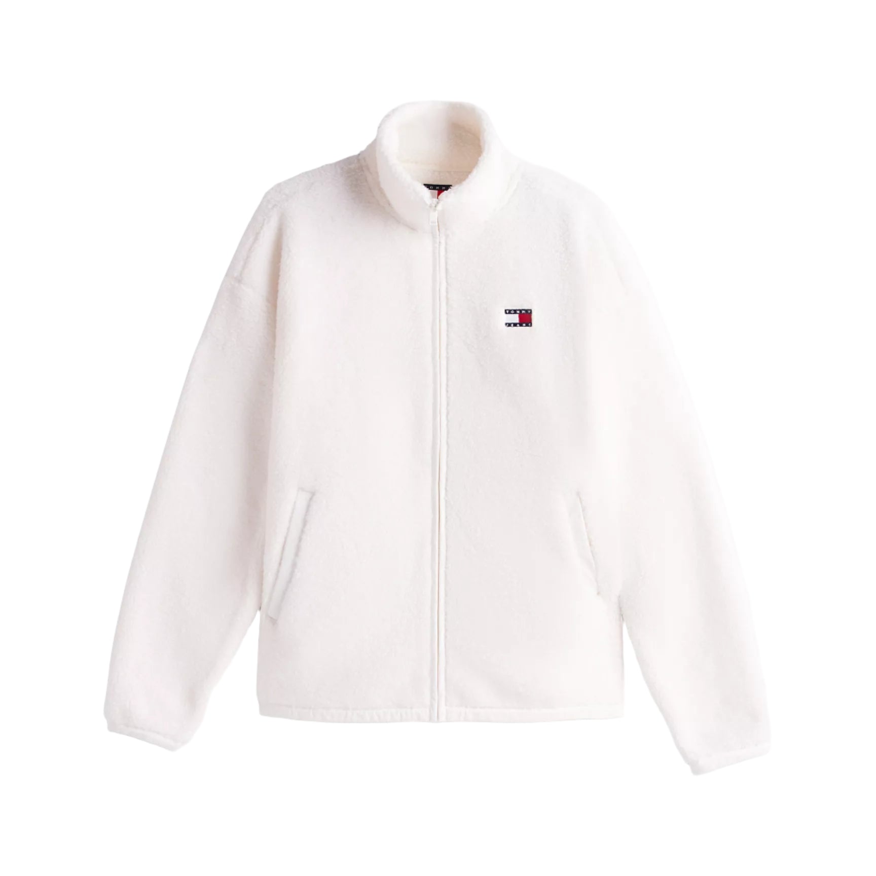 Tommy Jeans Teddy Fleece Zip Jacket Off White