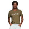 Tommy Hilfiger Embroidered Signature Crewneck T-Shirt Army Green