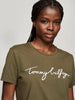 Tommy Hilfiger Embroidered Signature Crewneck T-Shirt Army Green