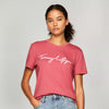 Tommy Hilfiger Embroidered Signature Crewneck T-Shirt Light Crimson