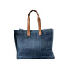 True Religion XL Tote Denim Bag with Cosmetic Pouch