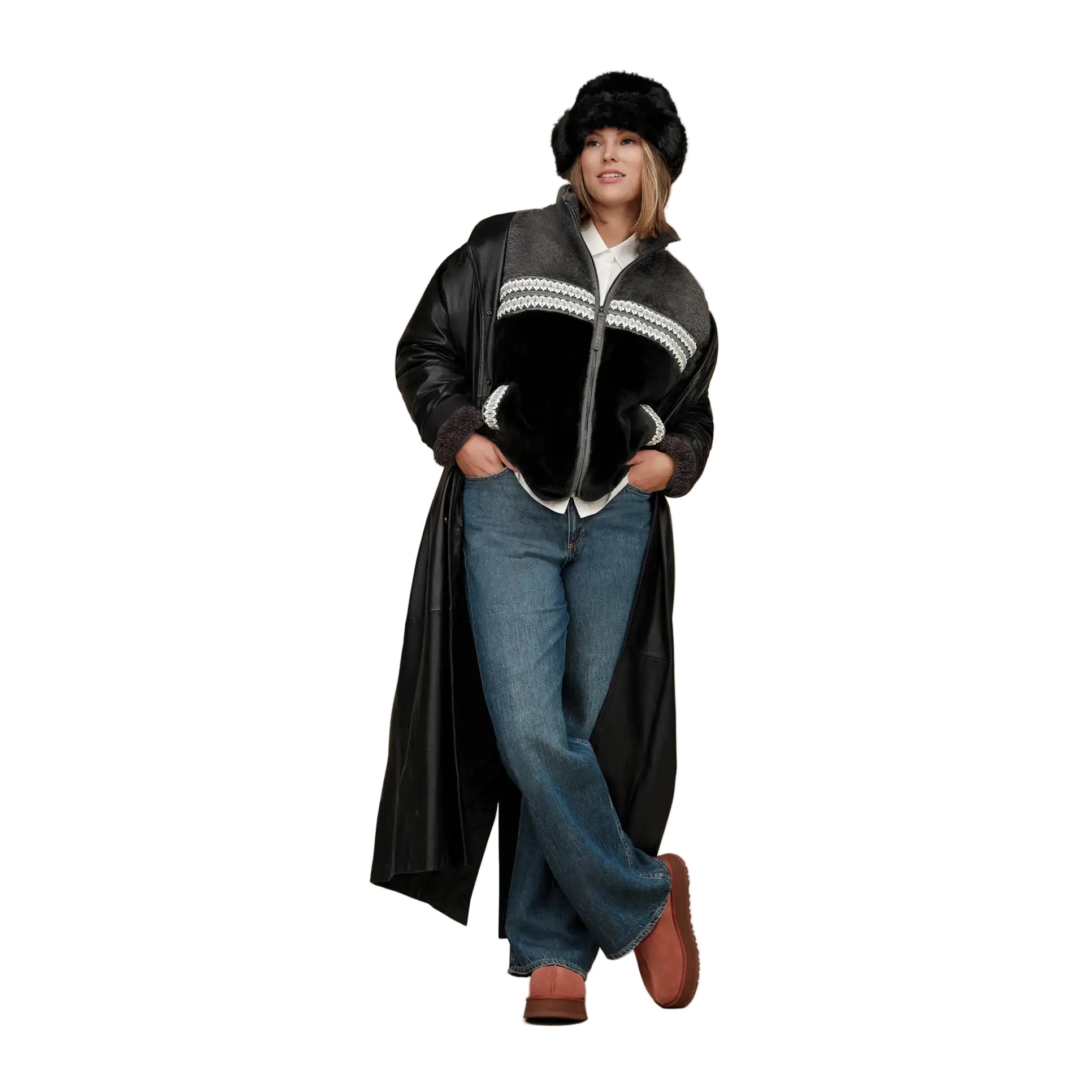 UGG Women's Marlene Sherpa Jacket Heritage Braid