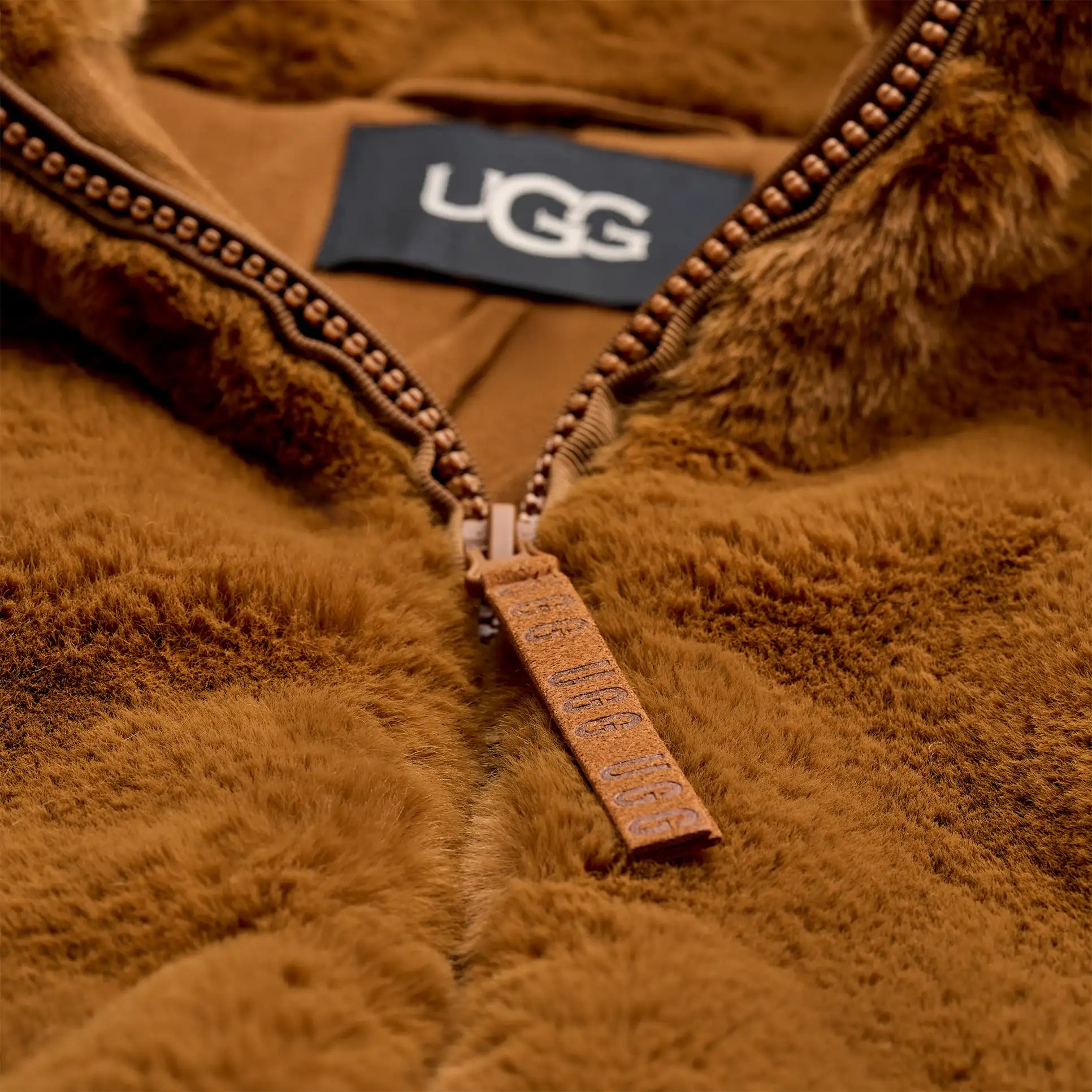 UGG Women's Tash Faux Fur Jacket Camel