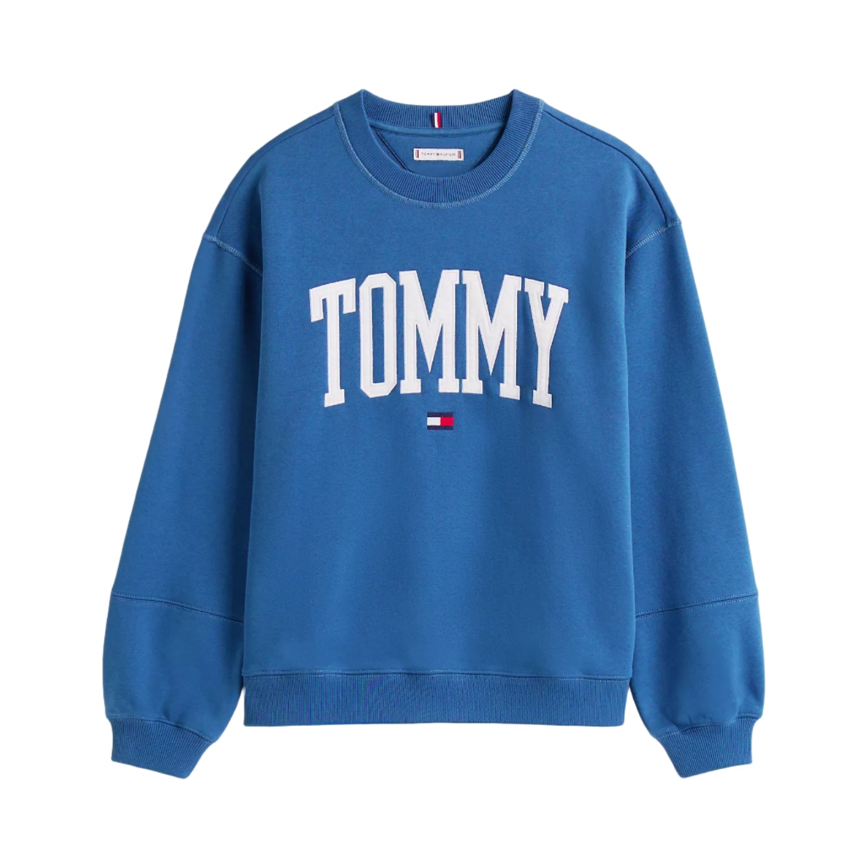 Varsity Tommy Logo Crewneck Sweatshirt Blue