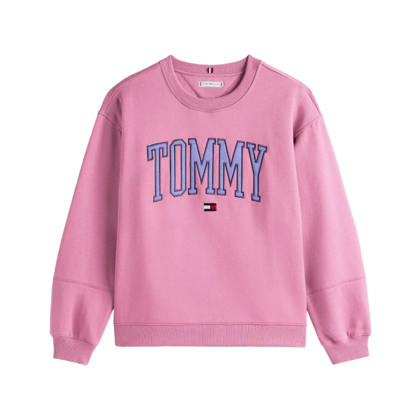 Varsity Tommy Logo Crewneck Sweatshirt Misty Plum