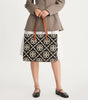 T MONOGRAM CONTRAST EMBOSSED TOTE