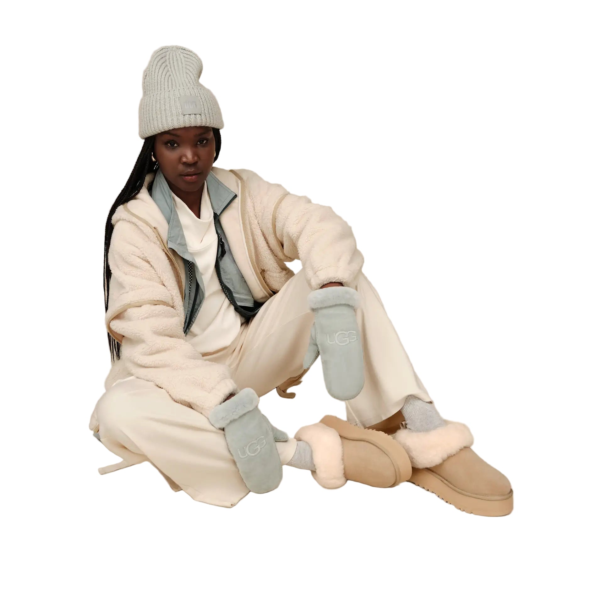 Women's Mariella UGG fluff Zip Hoodie Cream