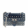 Pinko Love Jeans Bag In Denim Leather Blue