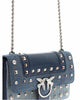 Pinko Love Jeans Bag In Denim Leather Blue